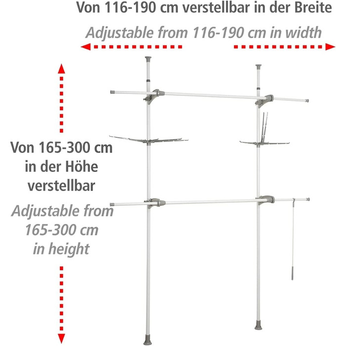 WENKO Telescopic System Hercules Flex, adjustable organization system, wardrobe system