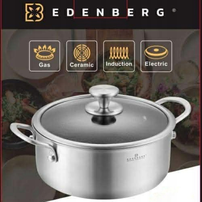 Каструля з кришкою Edenberg Plaster Miodu, нержавіюча сталь, 6 л