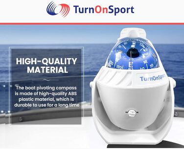 Flush-mount Boat Compass Bracket – Suction Cup Boat Compass Dashboard – Navigation Marine Compass Boats Surface Mount – Illuminated Dashboard Compass Ship – Electronic