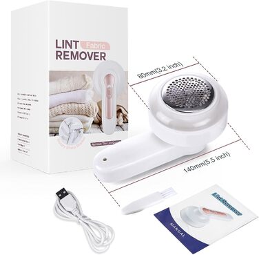 Електричний видалення ворсу для одягу, постільної білизни та меблів. Змінні леза. Білий колір