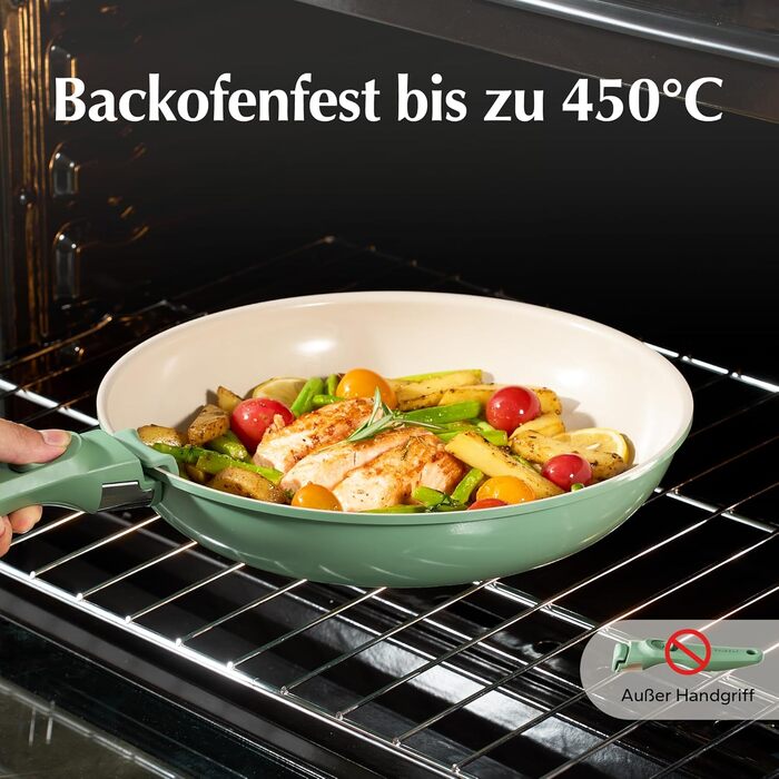 Redchef Ceramic Nonstick Pan Set - 6 Piece Induction Cookware Set (20, 24, 28 cm) - PTFE, PFOA & PFAS Free