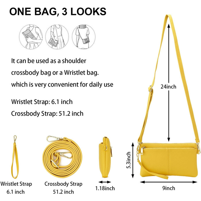 Жіноча сумка-месенджер зі шкіри, жовта - крос-боді, багатофункціональна, сучасна