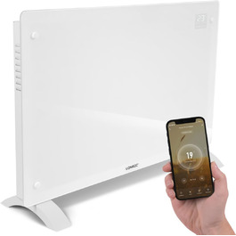 Електричний конвекторний обігрівач VONROC 2000W - для кімнат до 24м² - настінний/підлоговий монтаж, ручне/APP керування, білий