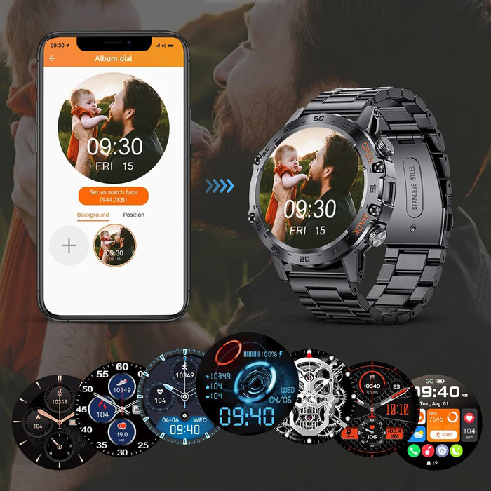 Чоловічий смарт-годинник JG Smart Hammer Black, чорний