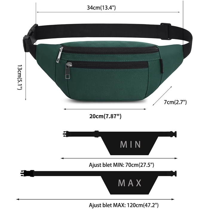 Чоловіча та жіноча поясна сумка на пояс, бананка, водонепроникна, для спорту, подорожей, кемпінгу, фітнесу, велосипеда, Olive