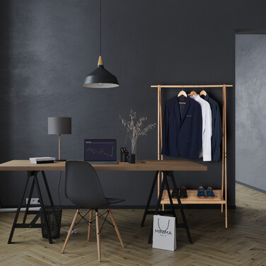 Relaxdays Folding Clothes Rack with Shelf