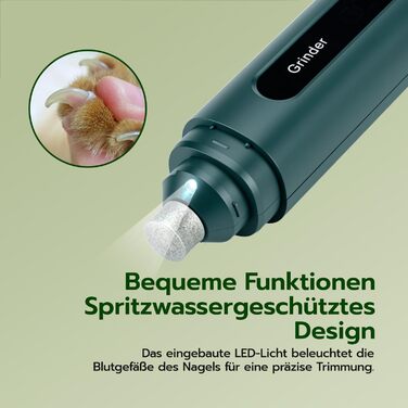 Електричний точилка для кігтів собак 5-ступінчатий з LED-підсвіткою, тихий, перезаряджуваний, потужний точилка для кігтів для домашніх тварин, для собак та котів малих та середніх порід