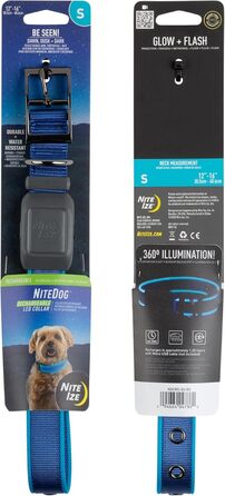 LED-нашийник для собак Nite Ize NiteDog - світлодіодна повідка для собак, водонепроникна, перезаряджувана, синій, розмір Small