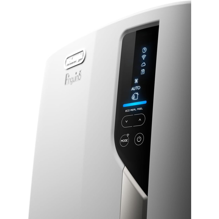 De'Longhi Pinguino PAC EM82: мобільний кондиціонер для приміщень до 80 м³, 9.400 BTU, 2,4 кВт, 24-годинний таймер, білий