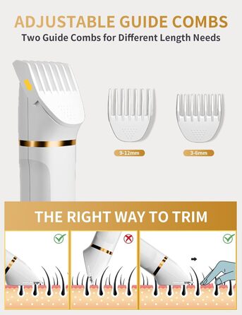 Електричний жіночий тример 3-в-1 для тіла, бікіні та носа. Вологостійкий IPX7, USB-зарядка. Чорний або білий.