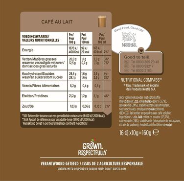 Кавові капсули NESCAFÉ Dolce Gusto Café au Lait, 3 упаковки по 30 капсул (загалом 90 шт), 160 г