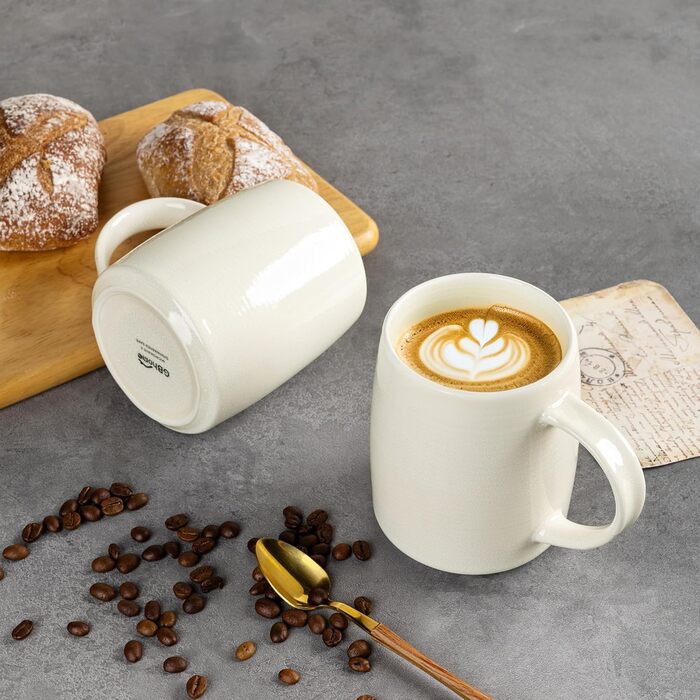 Набір келихів для кави GBHOME 4 шт., 500 мл, кераміка, градієнтний колір, для лате, чаю, пива, гарячого шоколаду, безпечно мити в посудомийній машині та використовувати в мікрохвильовці