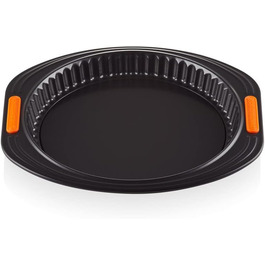 Форма для кішу та пирога Le Creuset, 28 см, антипригарна, зйомне дно, для закваски, з карбоністої сталі, антрацит/помаранчева