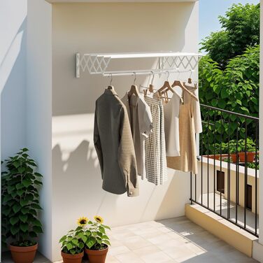 Настінна сушилка для білизни YOUDENOVA з 7 стійок, розкладна, для ванної кімнати/пральні, металева, (42-80) x 59 x 19 см