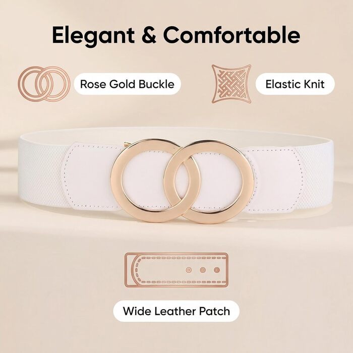 Жіночий еластичний пояс шкіряний 5 см, біло-червоний, розмір 140-160 см, для суконь, модний аксесуар