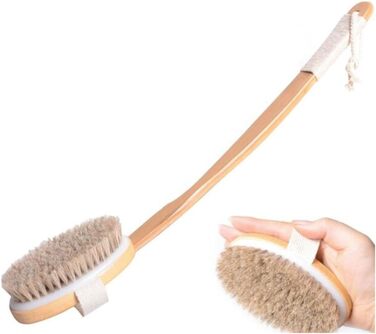 CambOs Bath and Body Brushes for Women, Horsehair, Long Handle, Bath Brushes for Men, Wooden Shower Brushes