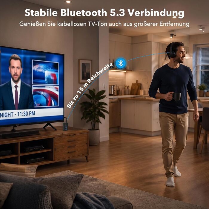 Bluetooth адаптер 1Mii ML300 для ТБ та навушників, трансмітер та ресивер, чорний
