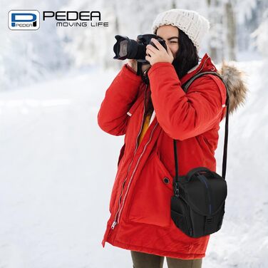 Сумка для камери Pedea Essex для DSLR/SLR камер, системних камер, об'єктивів та аксесуарів з дощовиком, розмір M (синій)