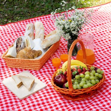 Водонепроникна пікнікова ковдра WAIZHIUA 200x200 см для пляжу, кемпінгу та відпочинку на природі (червона)