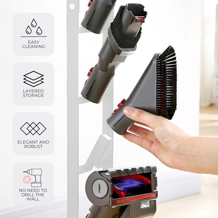 Підставка для пилососів Dyson: V15, V12, V11, V10, V8, V7, V6, DC58, DC59, DC62, DC74. Органайзер та рамка для зберігання.