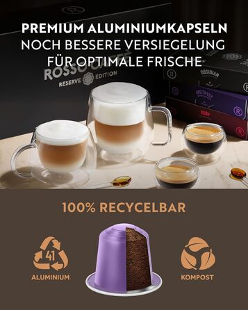 Капсули кави ROSSO CAFFÈ Nespresso Reserve Edition, 80 шт. (8 сортів преміум еспресо), сумісні з Nespresso, Made in Italy