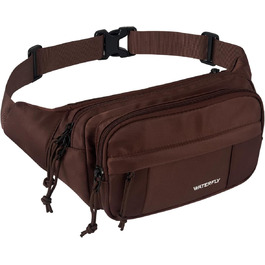 WATERFLY Поясна сумка на пояс для чоловіків та жінок: спортивна, стильна фанна-сумка, бананка для фестивалів, подорожей, прогулянок з собакою, MTB, унісекс (Темно-коричнева)