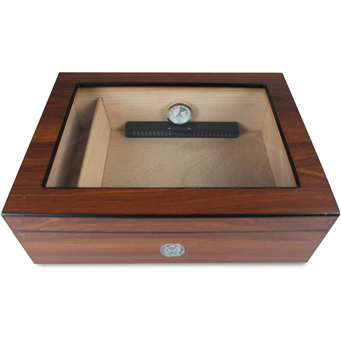 Вологостійкий вологомір Egoist Premium для сигар - дерев'яний ящик-гумодор для 5 сигар, чорний (JK00171)