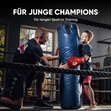 Боксерські рукавички FIGHTR® для дітей: максимальний захист, для боксу, MMA, муай-тай, кікбоксингу та єдиноборств (06 oz, червоні) з сумкою для перенесення