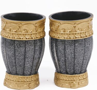 Набір аксесуарів для ванної кімнати LUINT Vintage в червоно-чорному кольорі (5 шт.)