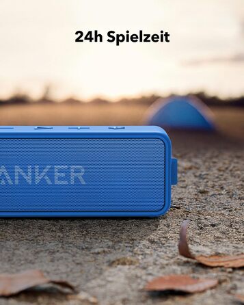 Портативна Bluetooth колонка Anker SoundCore 2, блакитна: потужний звук, глибокий бас, 24 год роботи, водонепроникність IPX7, сумісна з iPhone, Galaxy