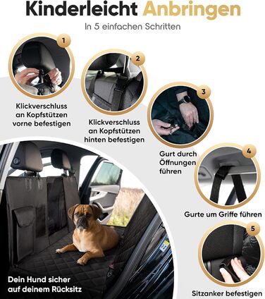 Waterproof & Scratch-Proof Dog Car Seat Cover - Universal Fit with Side Protection & View Window - Dog Back Seat Cover for Auto