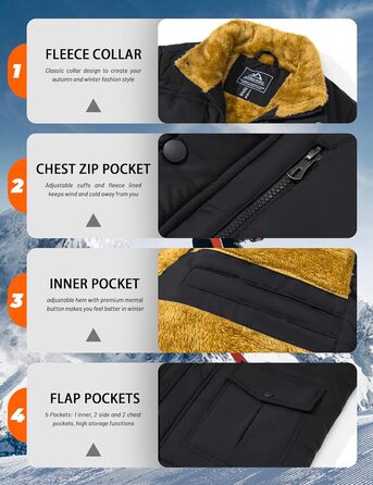 Чоловіча жилетка MAGCOMSEN з підкладкою, зимова, без рукавів, тепла флісова жилетка, для відпочинку, термо, перехідна жилетка з багатьма кишенями, чорна, XL