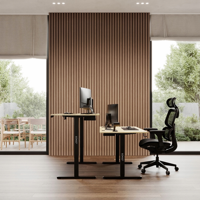 Електричний регульований стіл Sense7 Nojo, 140 x 70 x 118 см, чорний/сосна