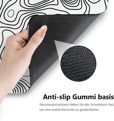 Кірпач для миші XXL 900 x 400 мм з художнім контуром, водонепроникний, з антиковзаючою основою для ПК, MacBook, ноутбука. Підвищує точність та швидкість.