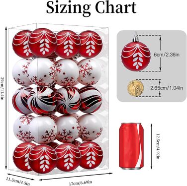 12 шт. прикраси на ялинку Shareconn 80 мм, кольорові пластикові кулі, для ялинки, святкування, вечірки (чорний & золотий, червоний & білий)