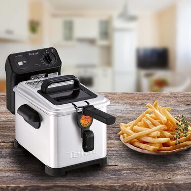 Tefal FR5160 Filtra Pro Electric Deep Fryer | 4 L Oil Capacity | Filter Basket for Cleaner Oil | Dishwasher-Safe Parts | Viewing Window | Adjustable Temperature Control | Black/Stainless Steel