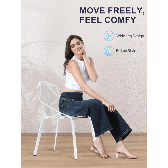 Джинси жіночі Daen Baggy, висока талія, еластичні, укорочені прямі, 7/8, колір індиго (XL)