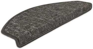 Ступінчасті килимки Kettelservice-Metzker Altona напівкруглі | Окремо та в наборі | Килимок для сходів, темно-сірий, 28 шт.