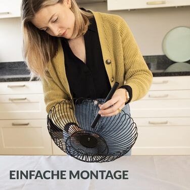 Стійка для фруктів Chefarone® – XL, 33 см, 3 яруси, чорна – стильний фруктовий кошик з мисками, декор для кухні