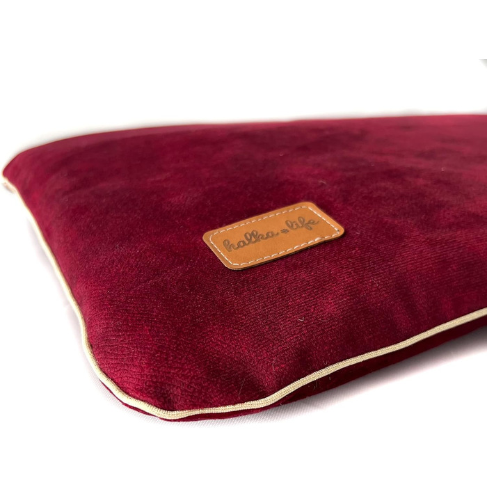 М'яке ліжко-подушка для собак та котів. Зміцнена, м'яка, безпечна для тварин. Розмір 60x40 см, колір вишня (XS)