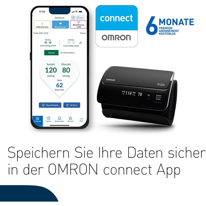 Тонометр OMRON EVOLV автоматичний на плече, бездротовий, клінічно перевірений, для вагітних, з безкоштовним додатком для здоров'я OMRON connect, акція: 6 місяців OMRON connect Premium у подарунок