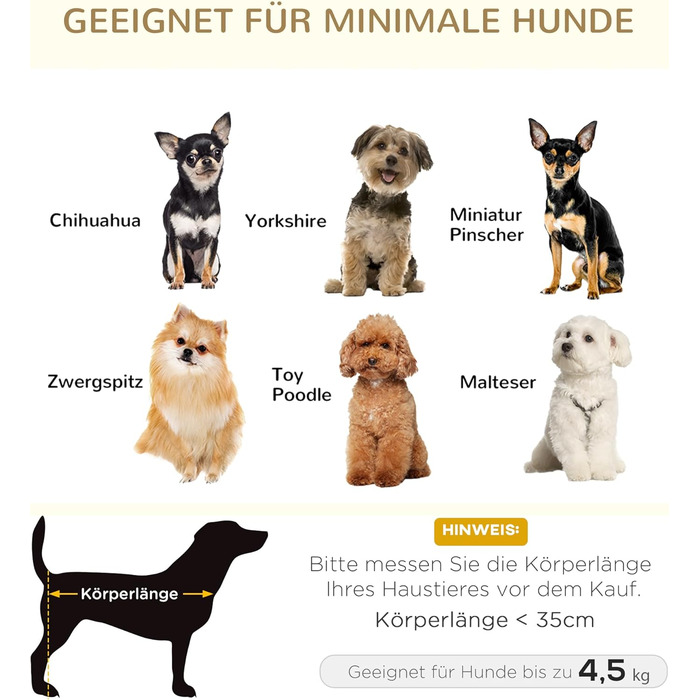 PawHut лежанка для собак та котів з подушкою, м'яка, з кишенею, 70x47x30 см, темно-сірий/кремовий