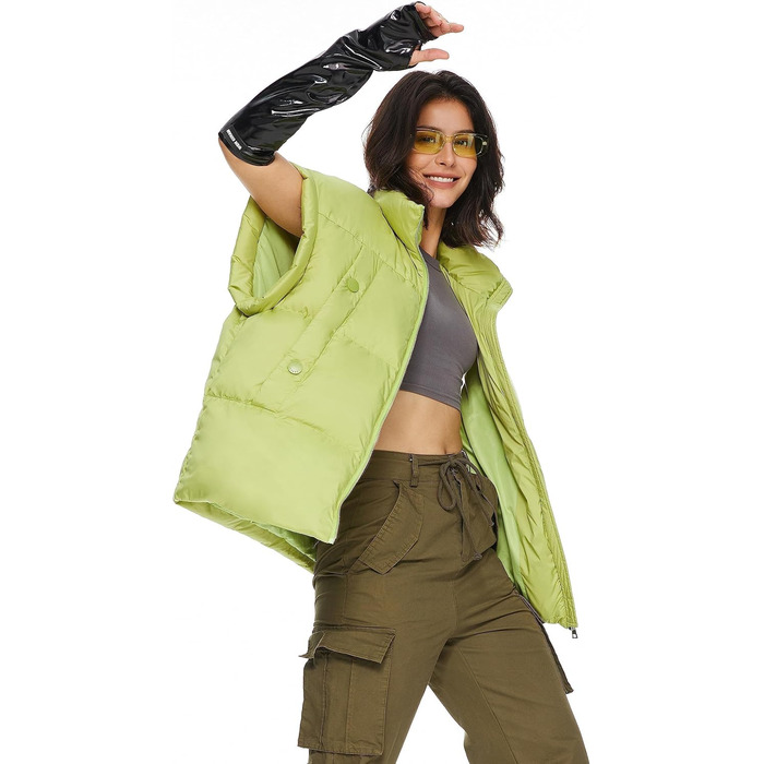 Жіночий пуховий жилет Orolay, світло-зелений, теплий, без рукавів, на блискавці, для зими
