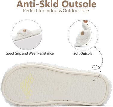 Жіночі домашні тапочки з меморі-піною – зручні домашні капці для спальні, відкриті, з перехресними ремінцями, антиковзаюча підошва для дому та вулиці, стильні тапочки-шльопанці як подарунок для жінок, мами, дружини, білі, 38/39 EU