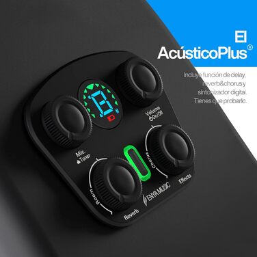 Електроакустична гітара Enya X4 Pro Mini 3/4 - Початковий набір для дітей та дорослих з підсилювачем Smart AcousticPlus, чорний колір