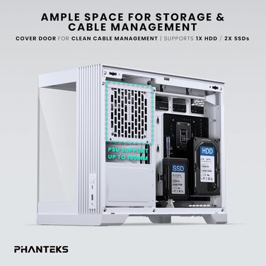 Корпус для ПК Phanteks XT V3 Mini-Tower Micro-ATX, білий, загартоване скло, 3x 120мм RGB вентилятори, підтримка радіатора 360мм та GPU 430мм