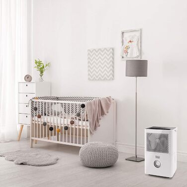 Зволожувач повітря BLACK+DECKER BXDH12E, 12 л/24 год, функція сушіння, 2 швидкості, резервуар 1.8 л, програмування 24 год, знімний та миючий фільтр, до 25 м², тихий, 12 л/день