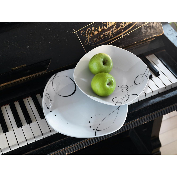 Набір посуду Maser Serie Chanson, 30 предметів, порцеляна, для 6 осіб, білий