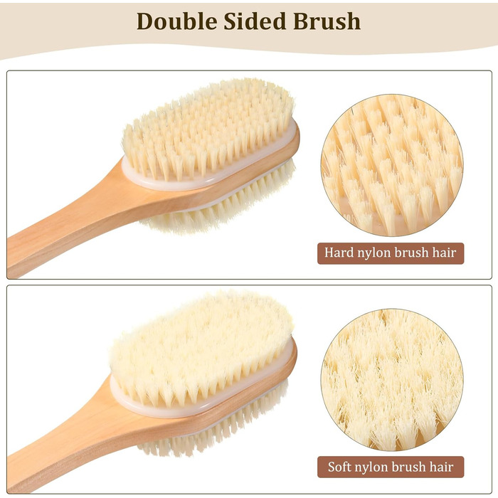 Щітка для спини Trockenbürste, масажна щітка для тіла, суха щітка для лімфодренажу, душова щітка, скрабер для тіла