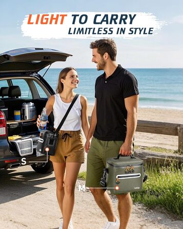 Lekesky 20L Ізольована Сумка-Холодильник – Переносна, Водонепроникна Сумка для Пікніка, Походу, Пляжу, Грилю (B-армійний зелений)